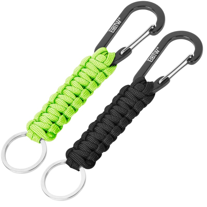 EOTW Carabiner Keychain, Small Carabiner Clip with Paracord Keychain Mini Aluminum D Ring Key Organizer - Image 1